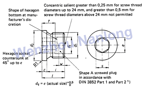 DIN 908 - Hexagon Socket Screw Plugs